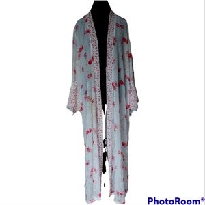 California Dynasty Sheer Floral Robe